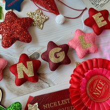 Load image into Gallery viewer, Star Garland- Made in your choice of colours and lettering
