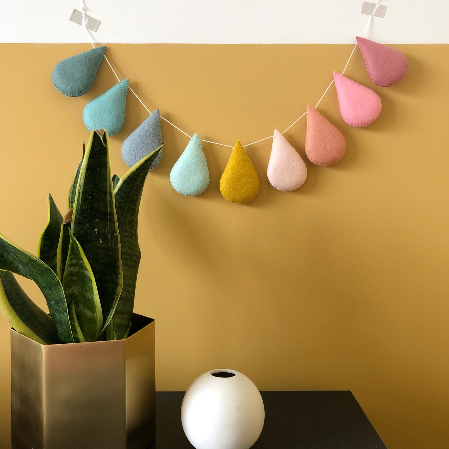 Springtime Droplet garland - no glitter. Made to order.