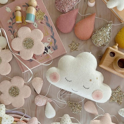 Bespoke Sleepy Cloud with Custom Drop Colours. Made to order.