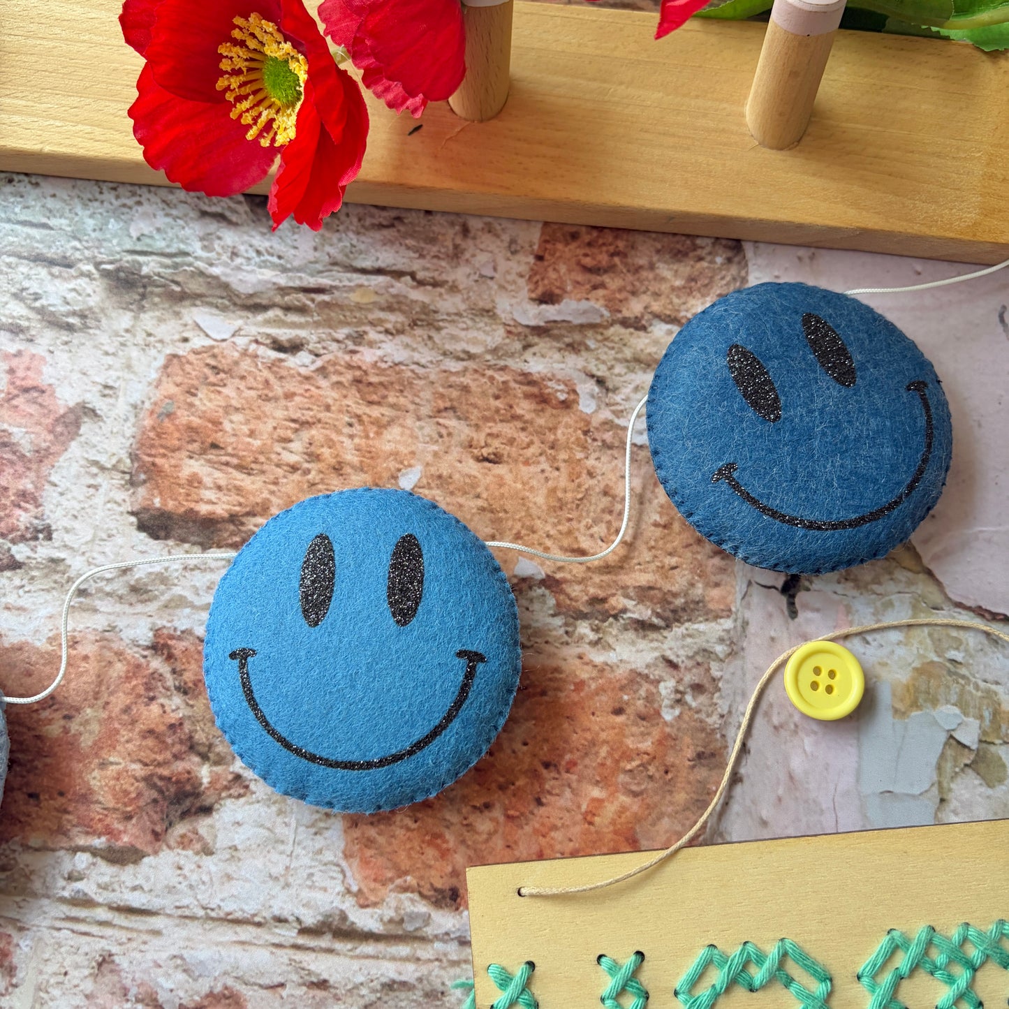 Sample Sale- Smiley Faces Garland in colours shown