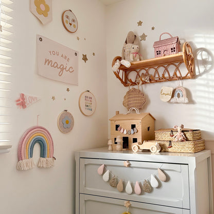 Droplet garland - blush, beige and gold