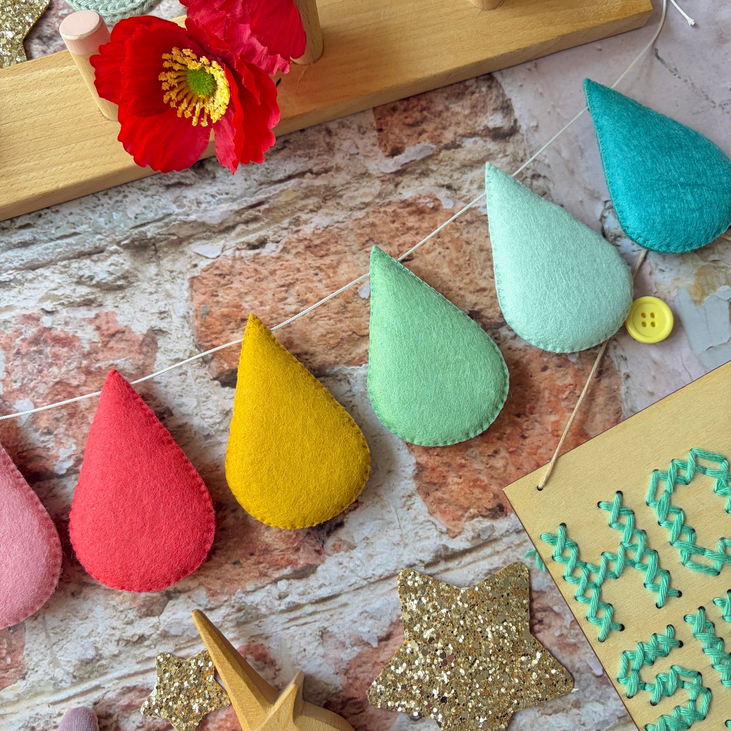 Happy Colours Droplet Garland (no glitter)
