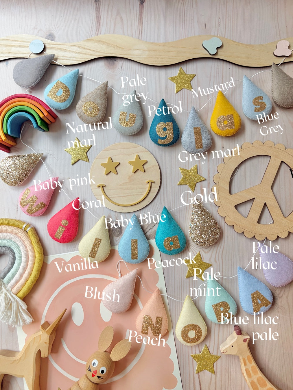 Personalised Name/Word Droplet Garland