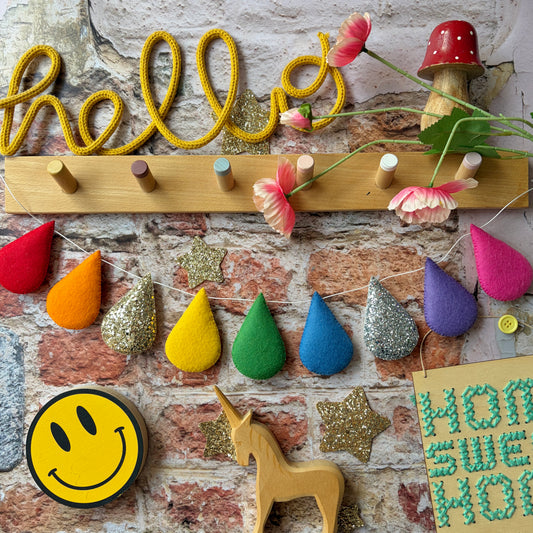 Sample Sale - Bright Rainbow Droplet Garland