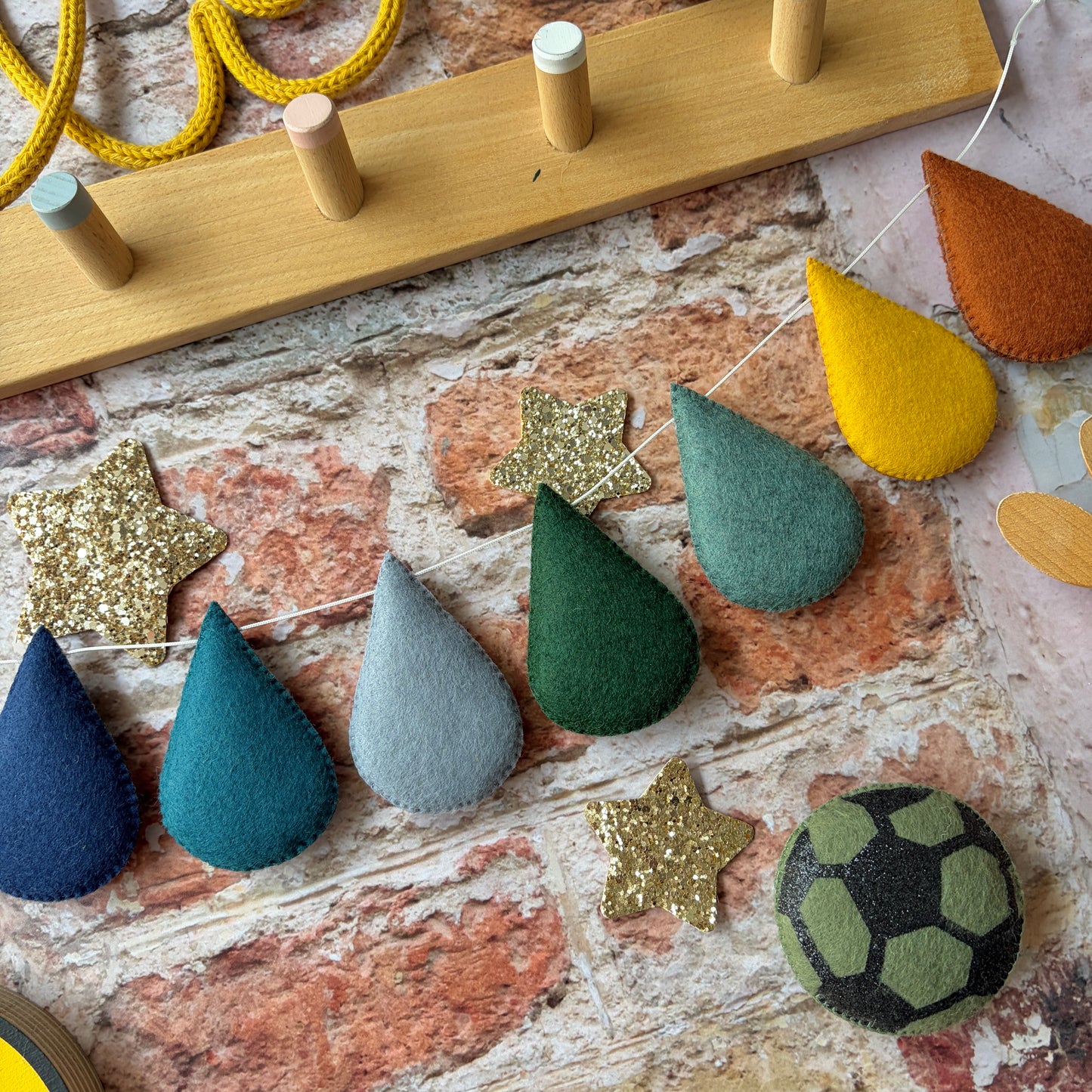 Sample Sale- Muted Spectrum Droplet Garland