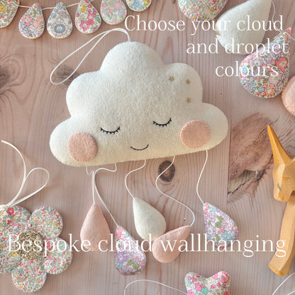 Bespoke Sleepy Cloud with Custom Drop Colours. Made to order.