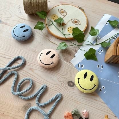 Smiley Face Garland - In your choice of colours