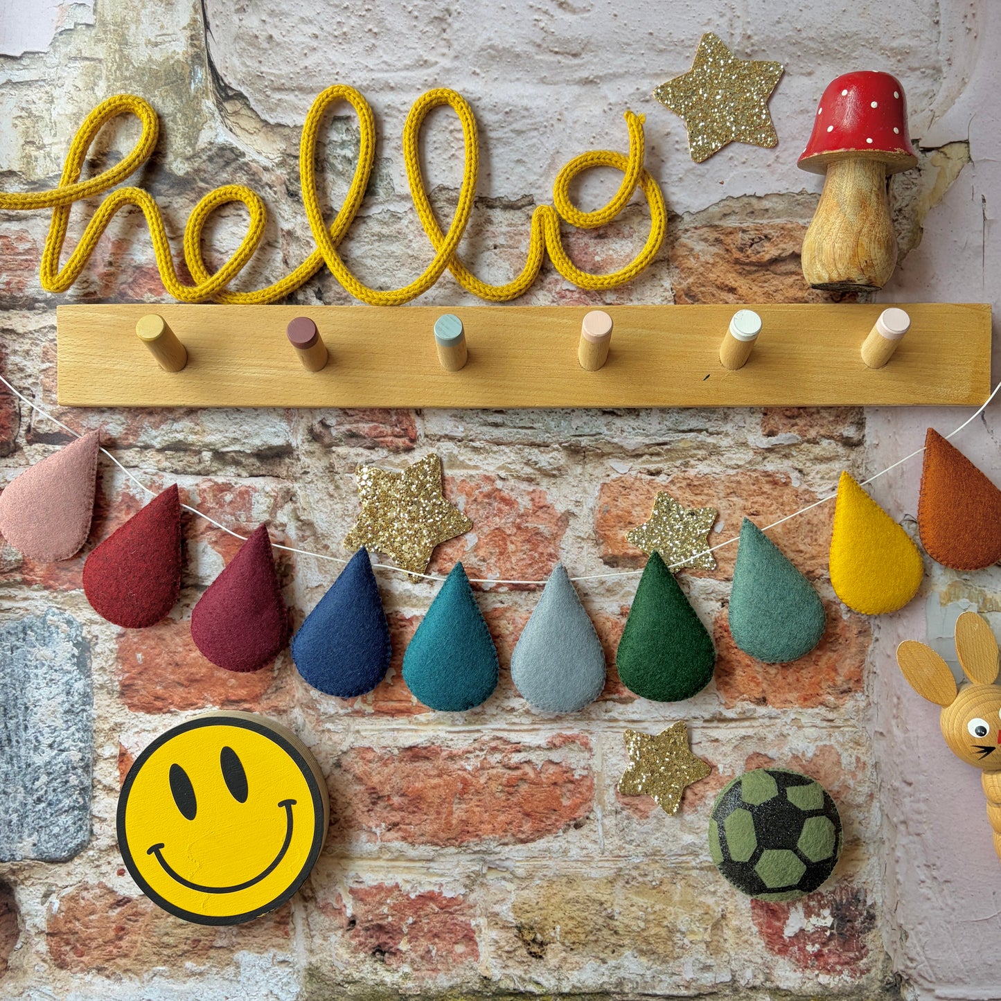 Sample Sale- Muted Spectrum Droplet Garland