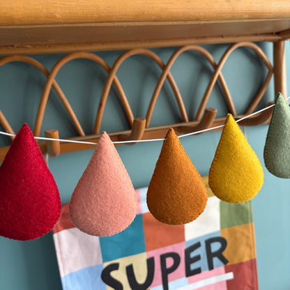 Muted Colour Pop Droplet Garland