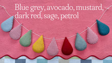 Load image into Gallery viewer, Gingham Garland with greens, blues and mustard (New!)
