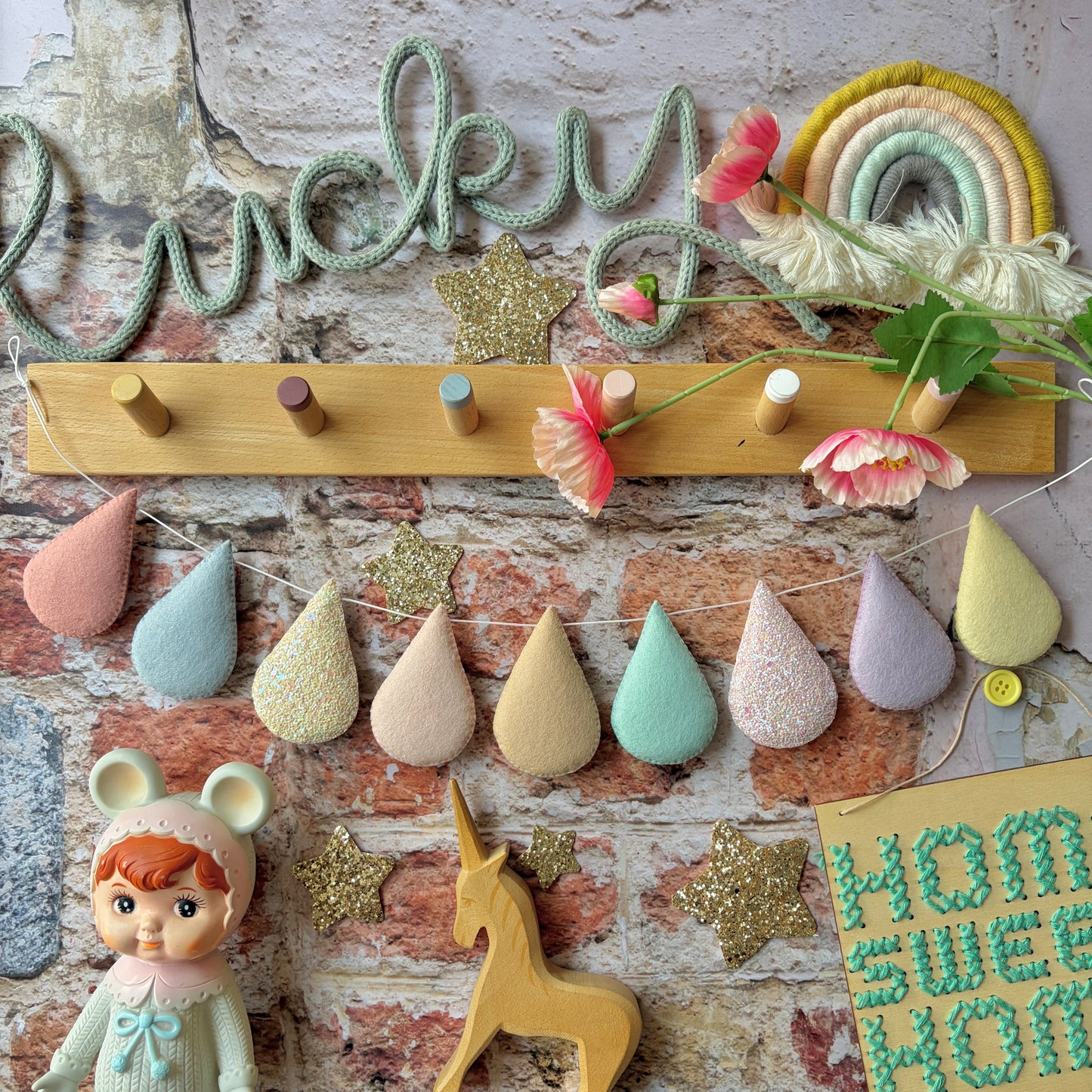 Sample Sale- Dreamy Pastels Droplet Garland