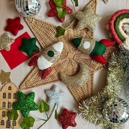 Rocket, Moon and Star Magnets (in your choice of colours)