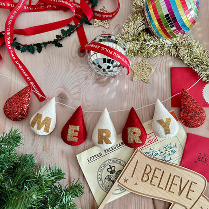 Festive personalised droplet garland with lettering