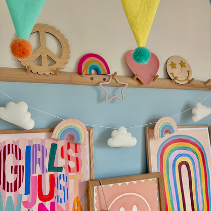 Rainbow and Cloud Garland - Made in your choice of colours