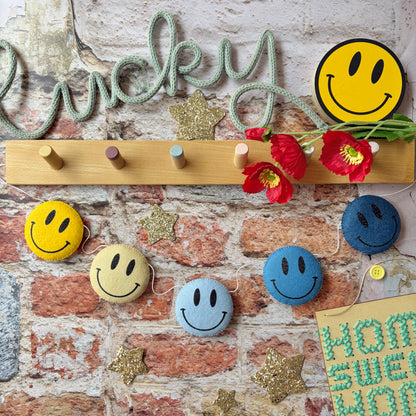 Sample Sale- Smiley Faces Garland in colours shown