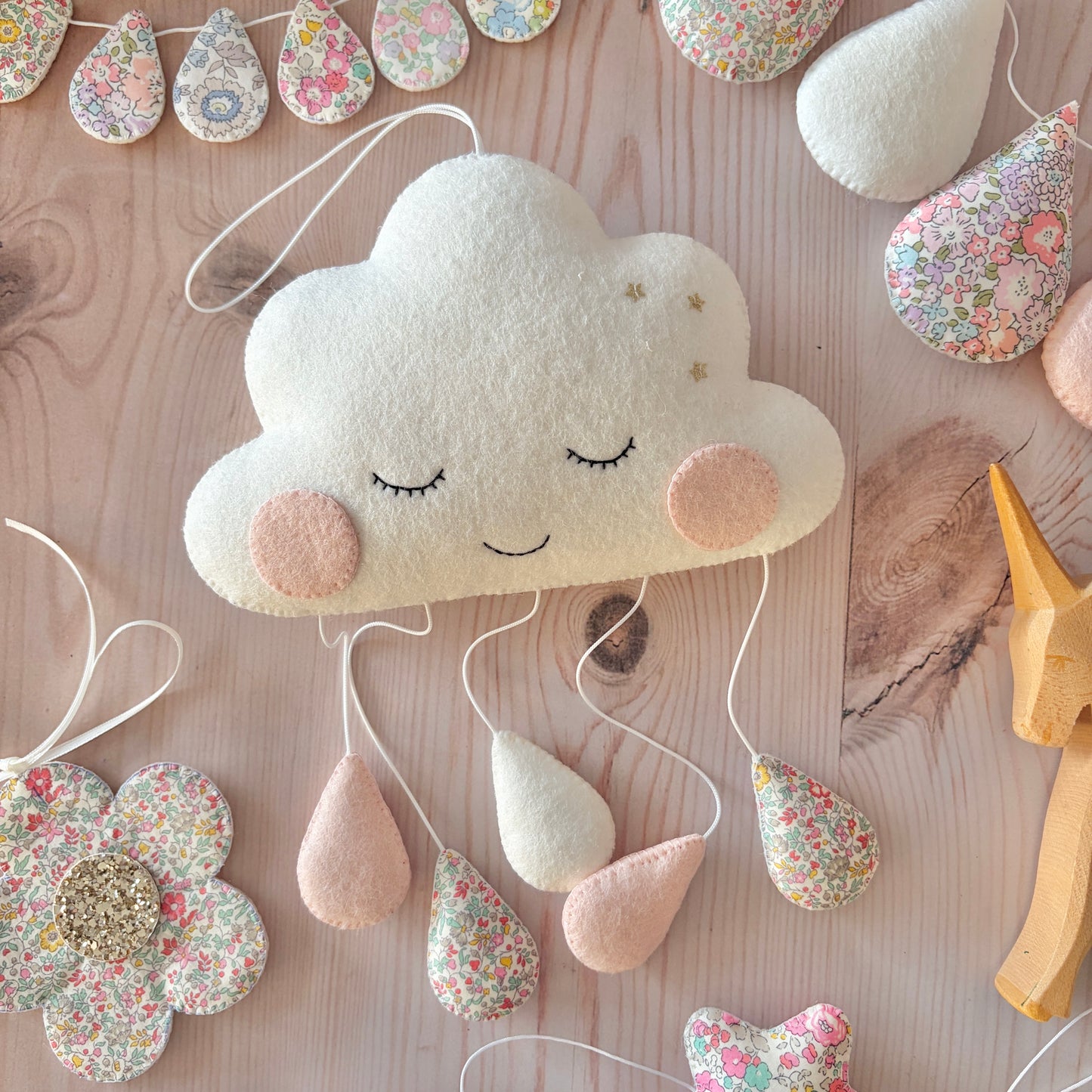 Bespoke Sleepy Cloud with Custom Drop Colours. Made to order.