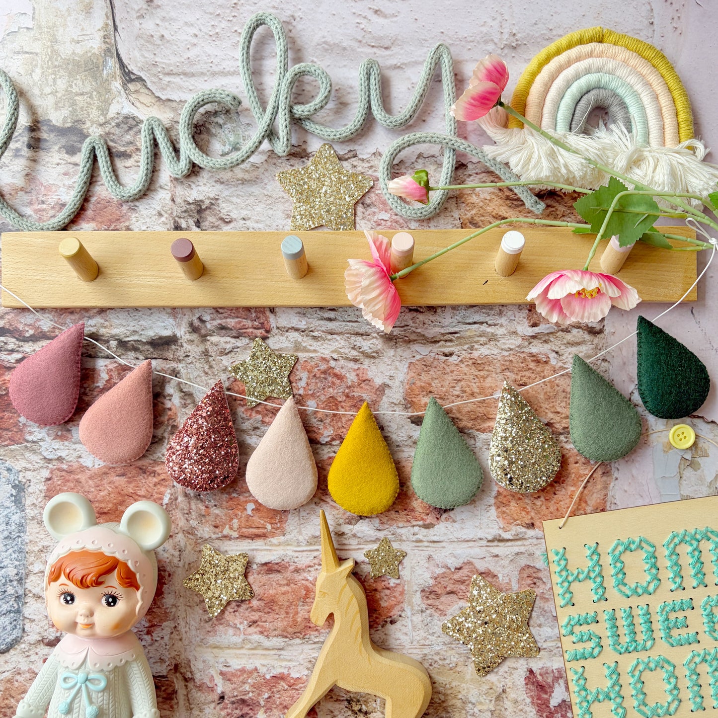 Sample Sale- Rose Garden Droplet Garland