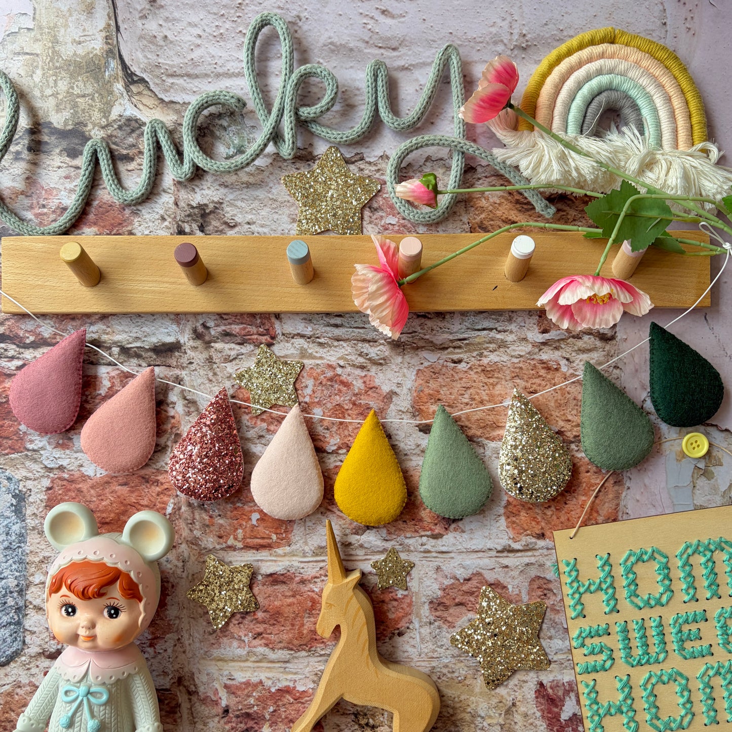 Sample Sale- Rose Garden Droplet Garland