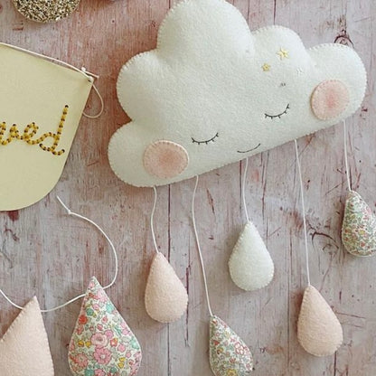 Bespoke Sleepy Cloud with Custom Drop Colours. Made to order.