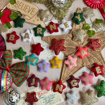 Star Garland- Made in your choice of colours and lettering
