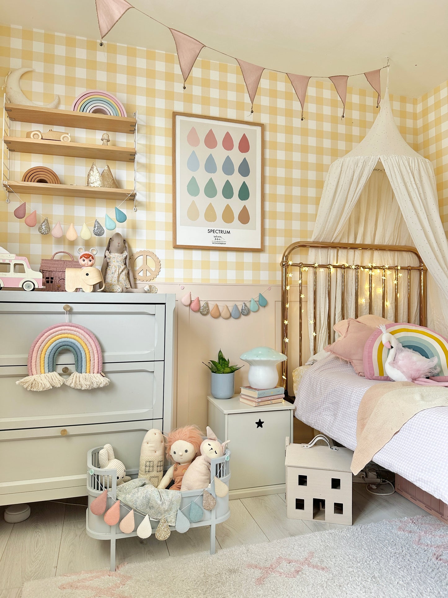 Softly pastels and naturals droplet garland