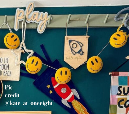 Smiley Face Garland - In your choice of colours