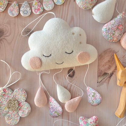 Bespoke Sleepy Cloud with Custom Drop Colours. Made to order.
