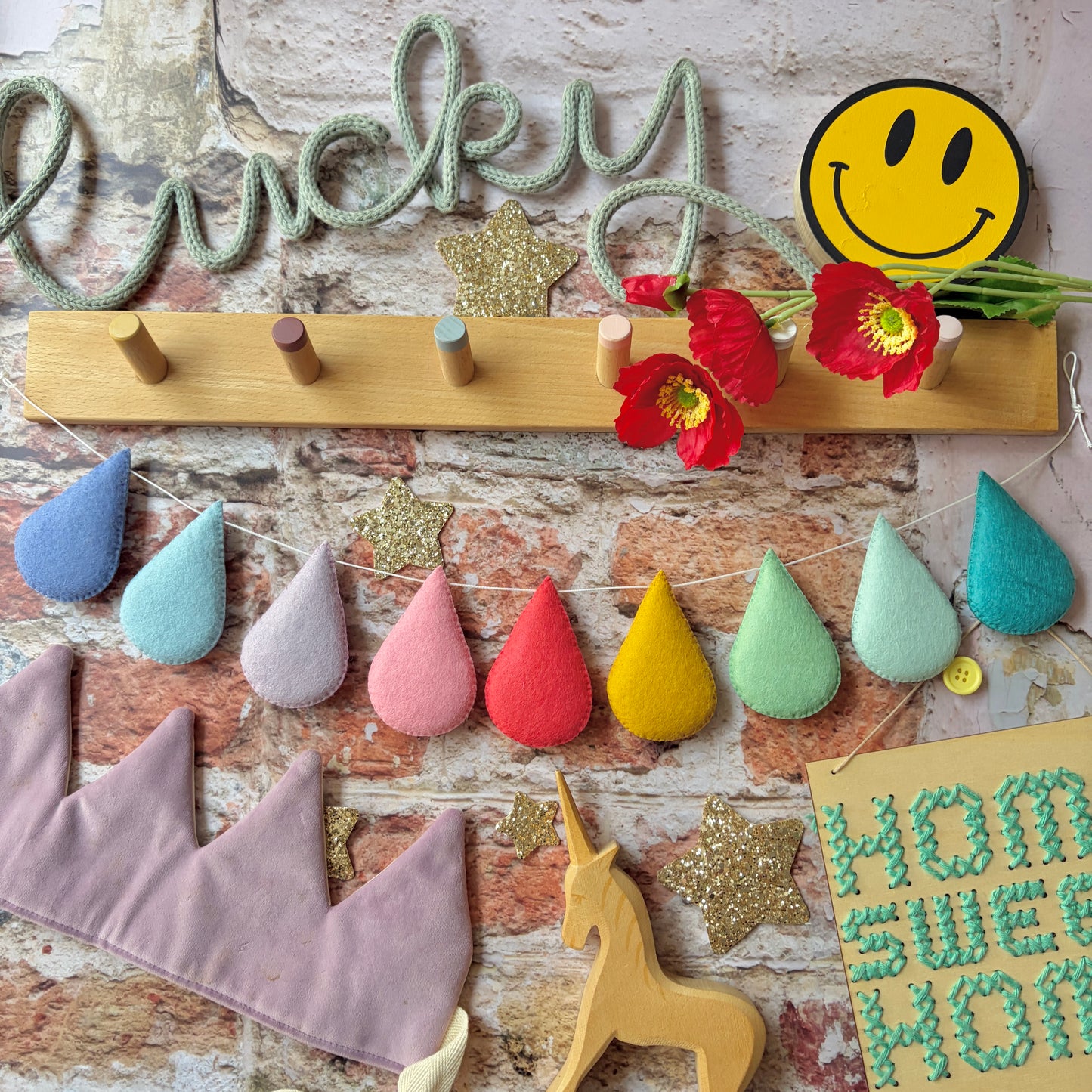 Happy Colours Droplet Garland (no glitter)