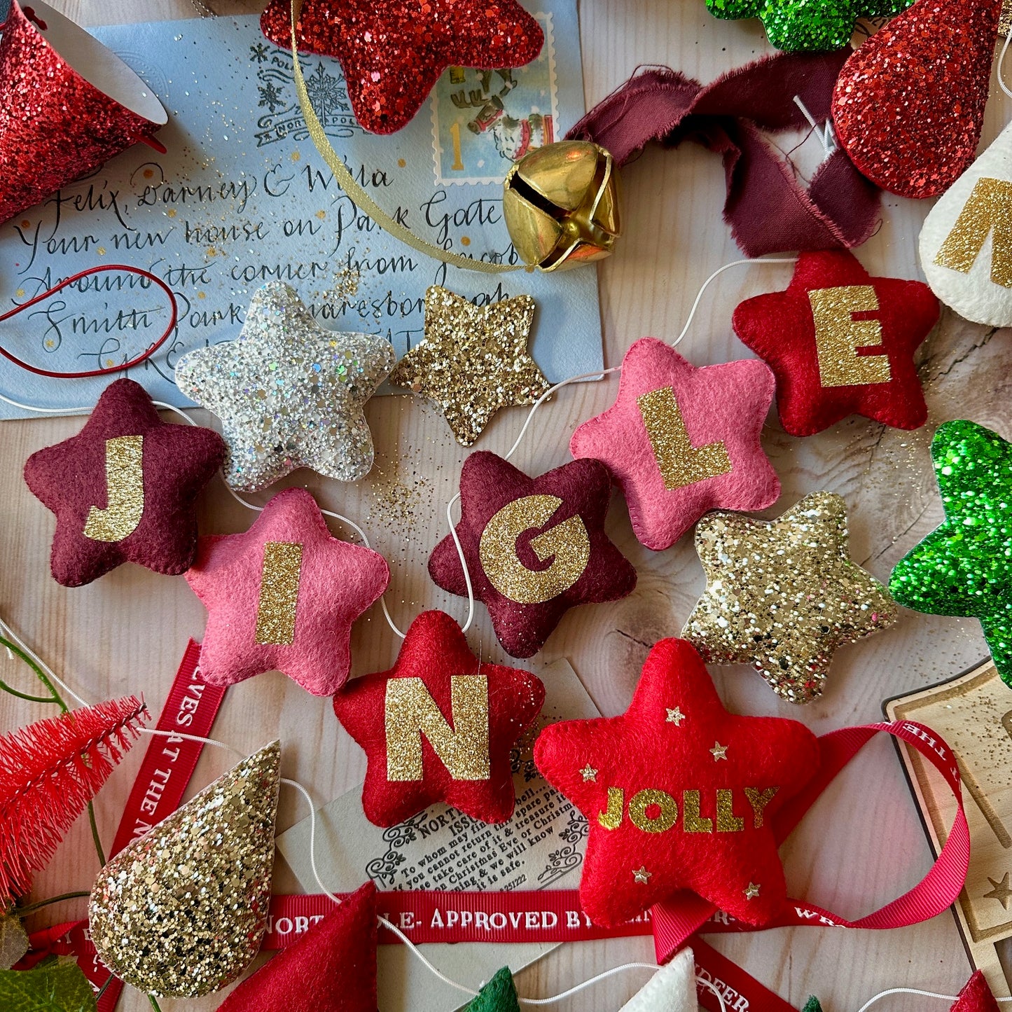 Star Garland- Made in your choice of colours and lettering