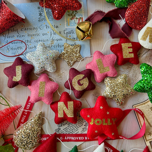 Star Garland- Made in your choice of colours and lettering