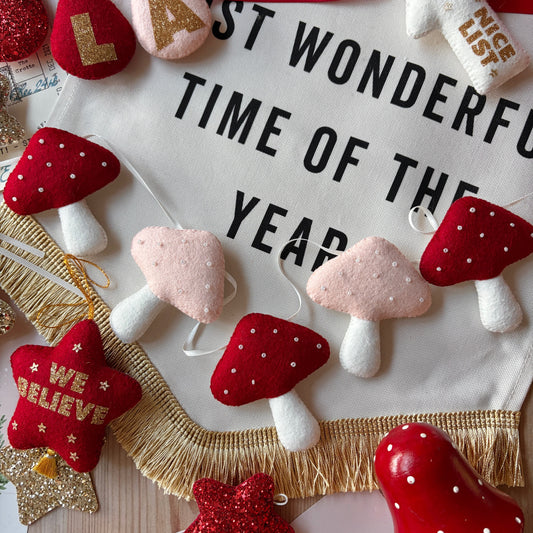 Toadstool Garland - made in your choice of colours