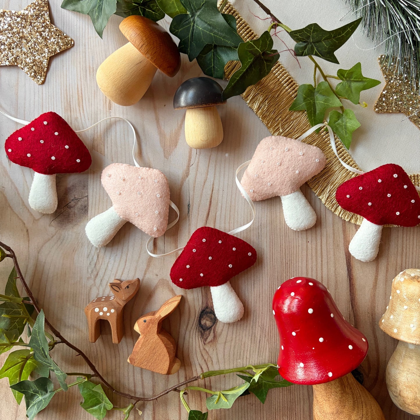 Toadstool Garland - made in your choice of colours
