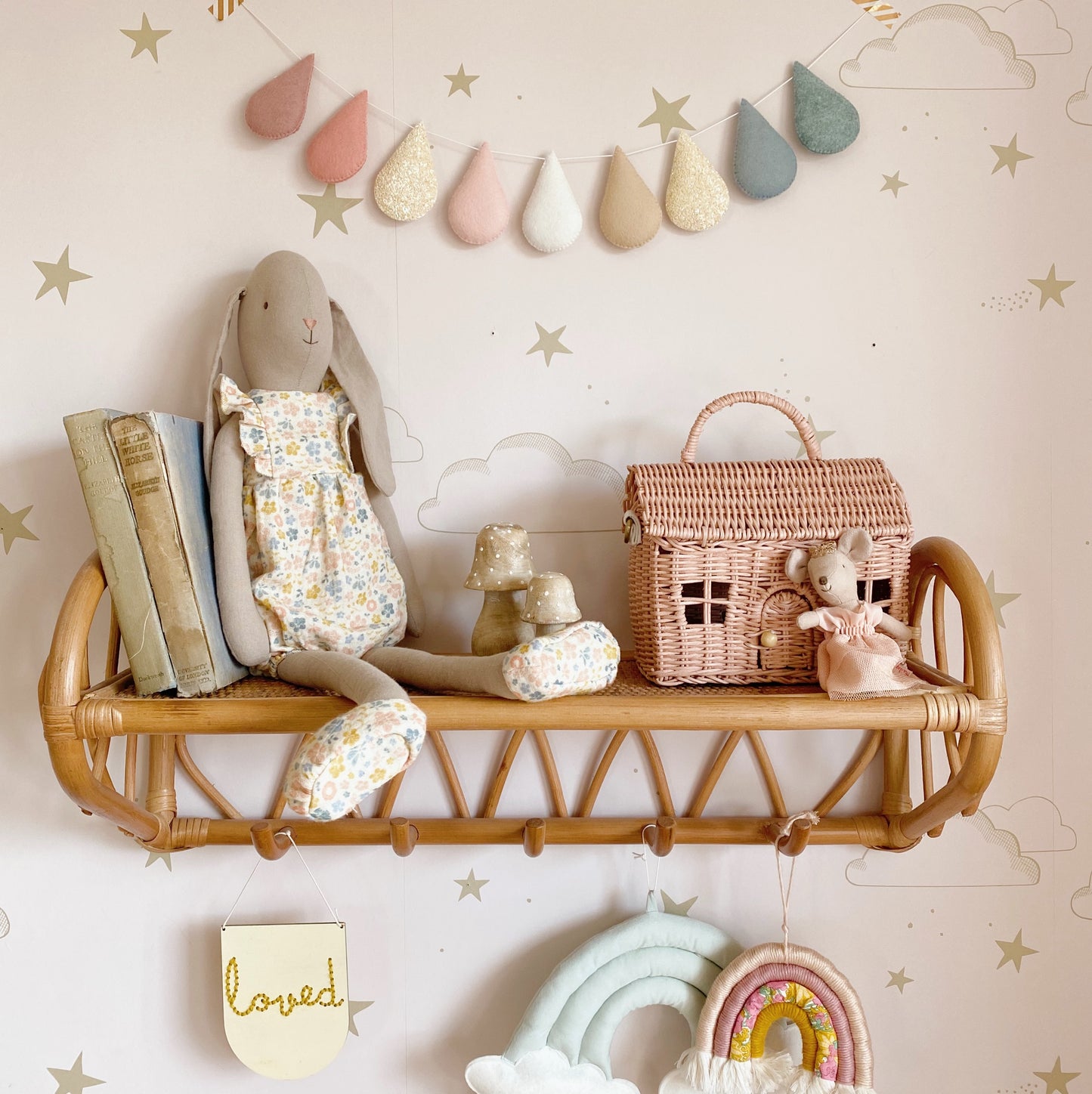 Soft Sunshine muted pastel droplet garland