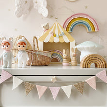 Load image into Gallery viewer, Hand sewn Bunting - Gold, Blush and Off White (New!)
