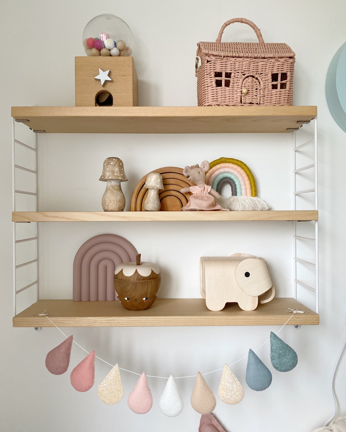 Soft Sunshine muted pastel droplet garland