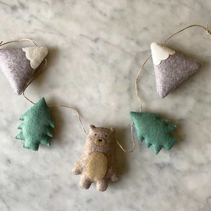 Bear Garland / Magnets - Made to order in your choice of colours.