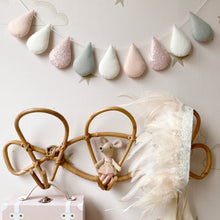 Load image into Gallery viewer, Blush glitter with pale grey Droplet Garland
