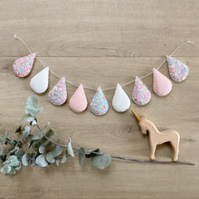 Load image into Gallery viewer, Droplet Garland - Mixed Liberty with off white and blush. Made to order.
