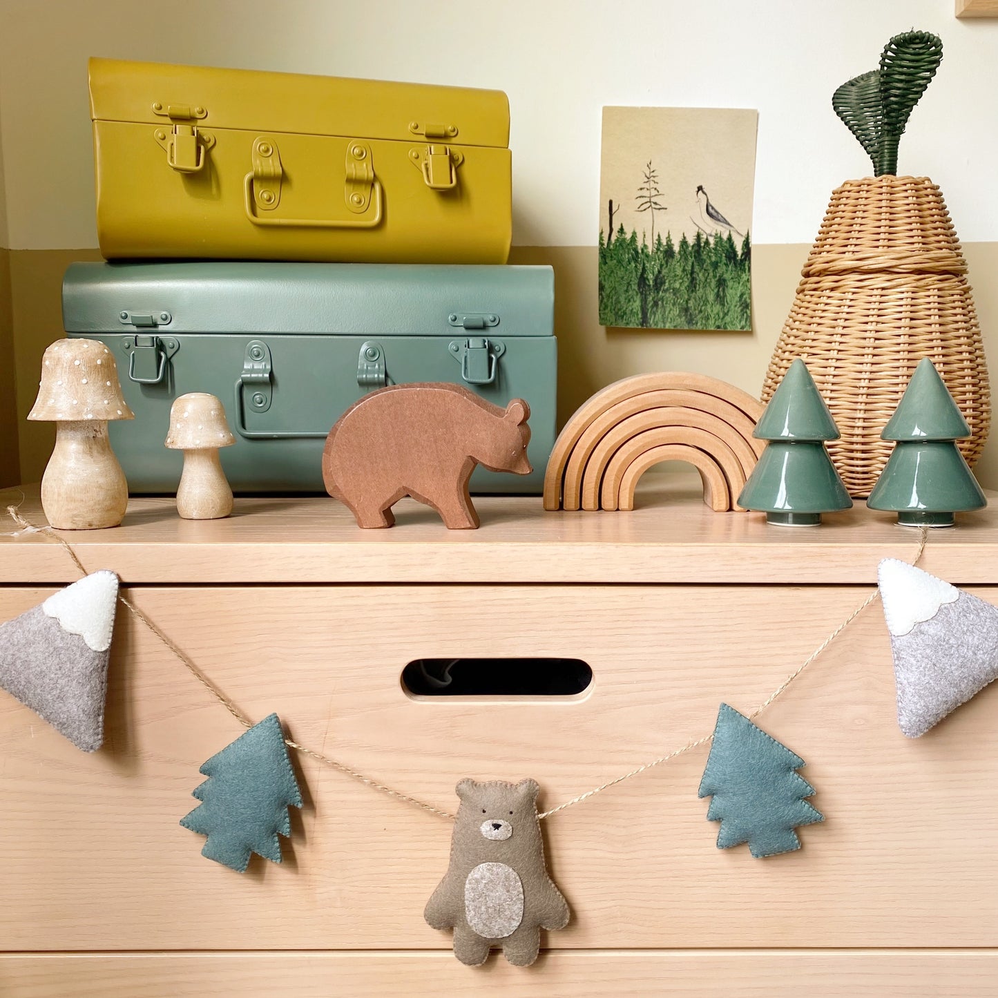 Bear Garland / Magnets - Made to order in your choice of colours.