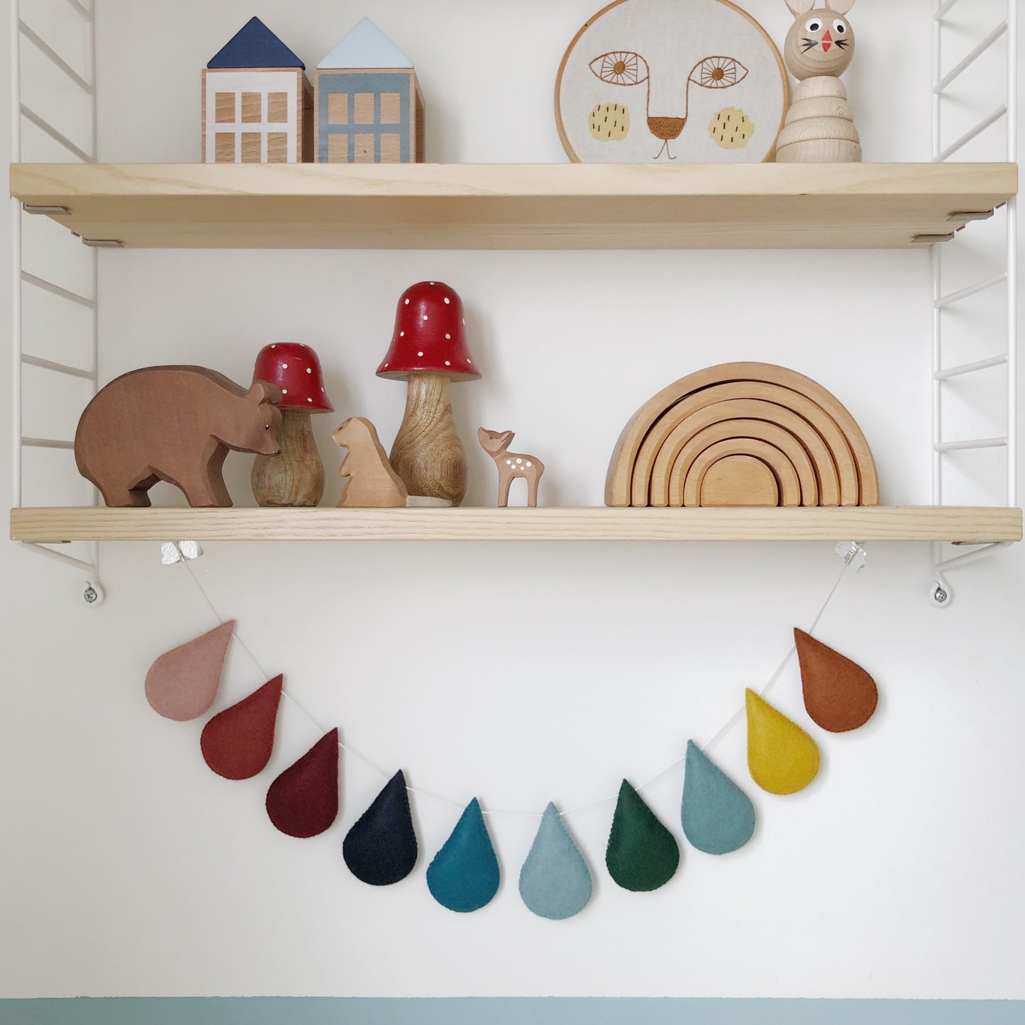 Droplet garland - Muted Spectrum. Made to order.