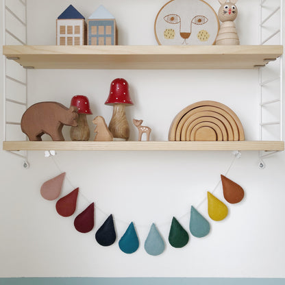 Droplet garland - Muted Spectrum. Made to order.