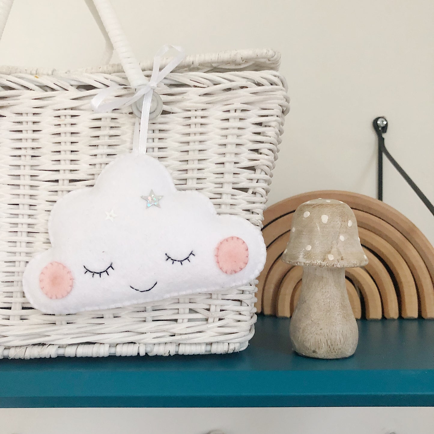 Little Sleepy Cloud Decoration - Created in your custom colours - Made to order.
