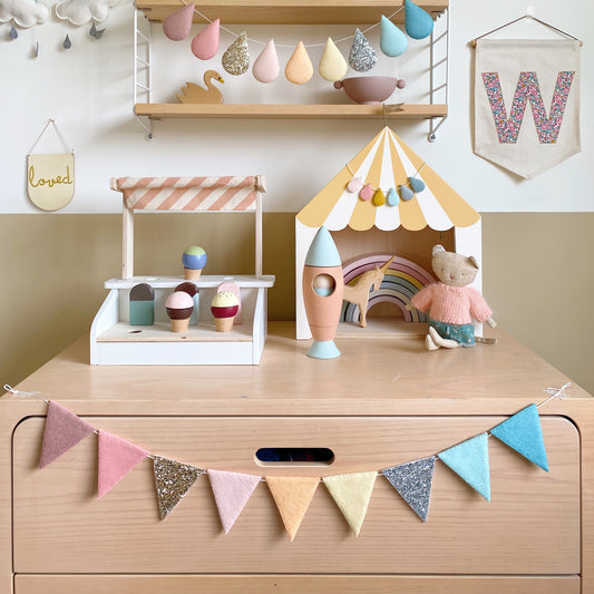 Hand sewn Bunting - Ice Cream Shades