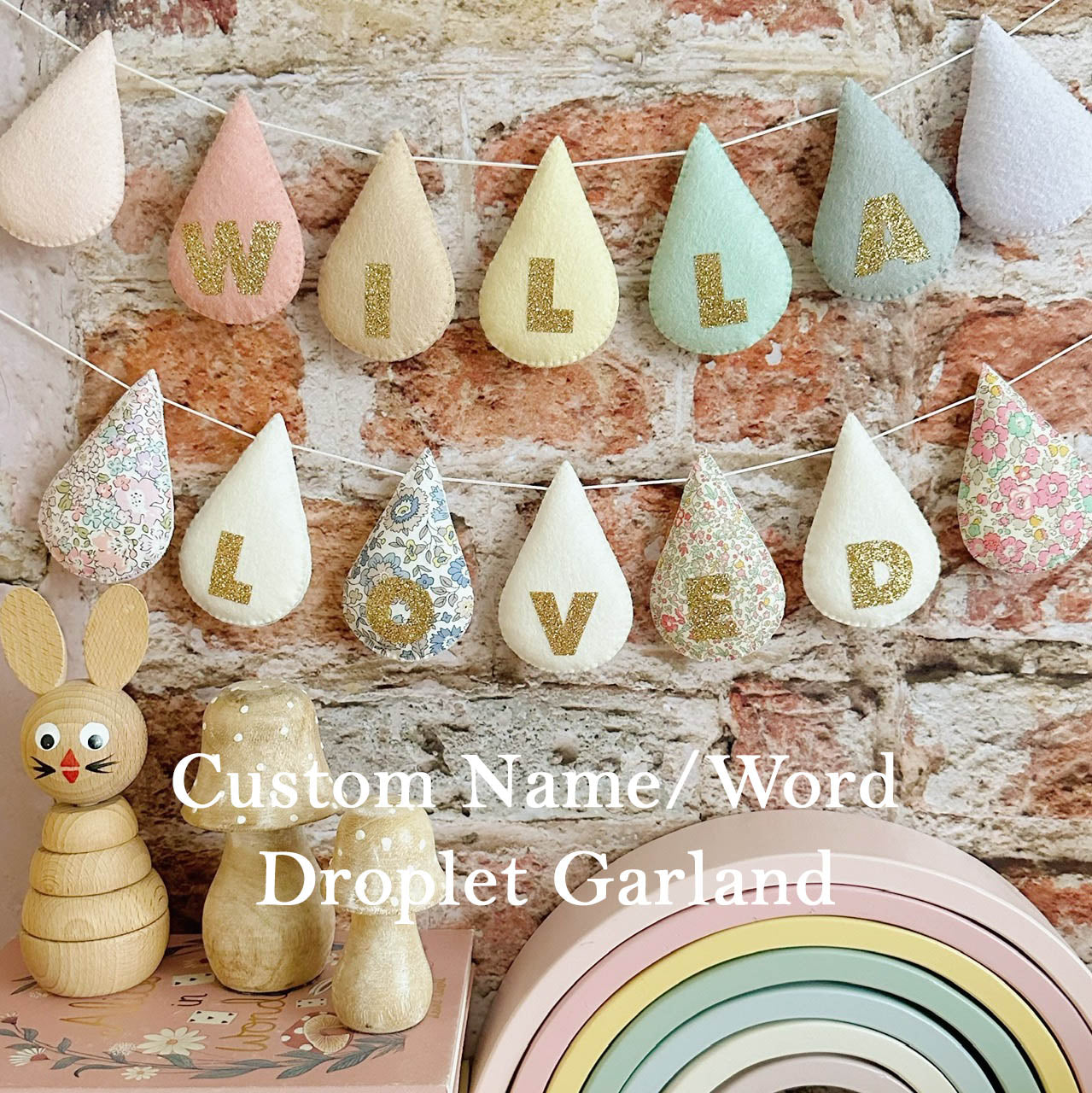 Personalised Name/Word Droplet Garland