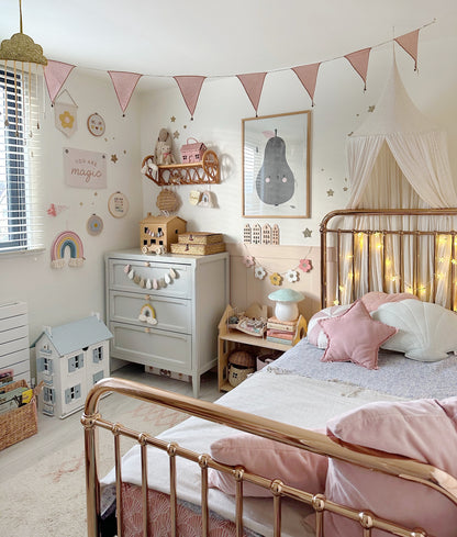 Droplet garland - blush, beige and gold