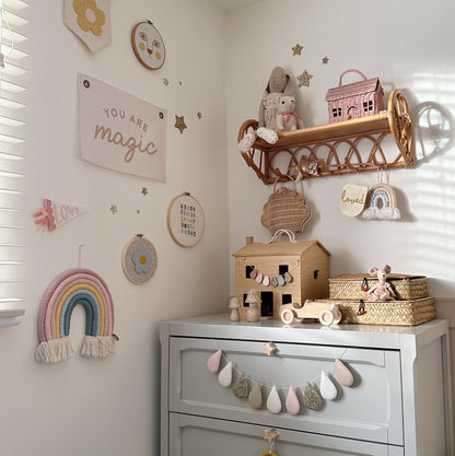 Droplet garland - blush, beige and gold